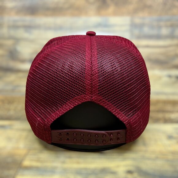 Texas Prison Rodeo Unisex Trucker Hat Maroon Snapback Huntsville Texas Ball Cap - Picture 5 of 5